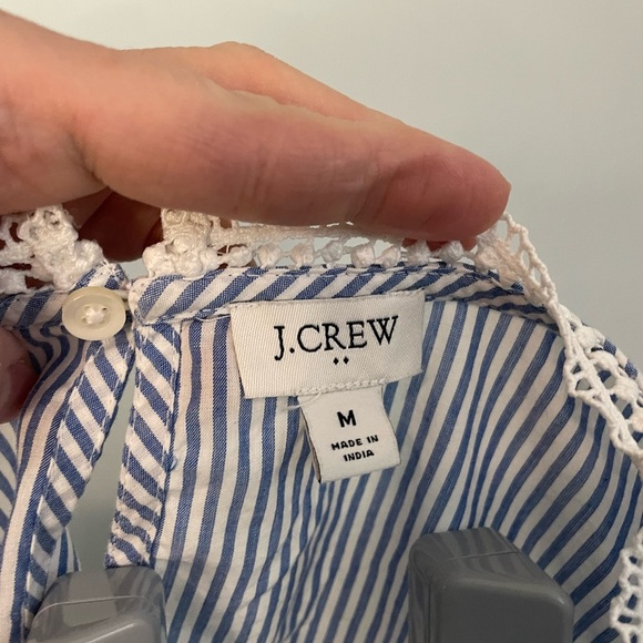 J.Crew | Striped ruffle shoulder blouse size medium - Picture 3 of 7